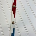 Justin Leather Belt White Blue Red Silver Cabochons Sz 26 Photo 2