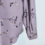 Hilary Radley  Light Purple Floral Blouse Size Medium Mauve Floral Top Photo 6