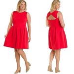 Hutch  Anthropologie‎ Bow Back Tomato Red Dress, 1X Photo 1