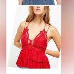Free People NWT  Adella Cherry Red Cami Size XS Photo 0