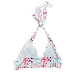 Double Crazy‎ Halter Top Festival Boho Floral Print Crop Halter Top Size Large White Photo 2