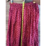 Red Bandana Skirt Size Medium Vintage Polyester Midi Elastic Waist Handmade Photo 5