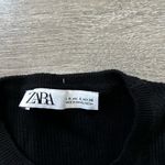 ZARA  Women’s Black Ribbed Cropped Crewneck Sweater Capsule Photo 2