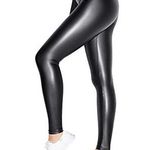 American Apparel Disco Pants Leggings Mid Rise Matte Black Glossy Shine Large Photo 0