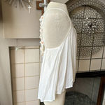 Millau white tank top with peach embroidered flowers on the back size medium NWT Photo 5