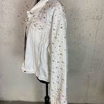 #700 BOUTIQUE White Pearl Beaded Jean Jacket White Size XL Photo 8