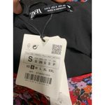 ZARA ‎ pink Floral Print Mini Dress Sweetheart Puff Sleeve Ruched blogger small Photo 3