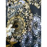 Natori  Silky Satin Pajama Pants Size Large Floral Black Gold Drawstring Lounge Photo 2