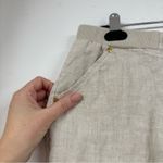 JM Collection  Linen Cream Wide Leg Drawstring Waist Pull On Pants Womens 12P Photo 4