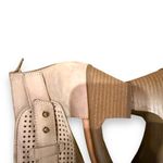 Earth Intrepid Nubuck Perforated Peep Toe Taupe Heel Booties Sz 8 Tan Photo 9