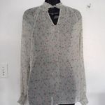 potter's pot sheer green floral blouse Photo 4