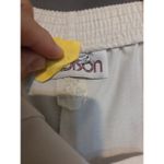 Madison Off White High Waist Shorts, Pleated Front, Women's Medium Preppy Shorts Tan Photo 2