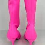 Balenciaga Knife Bootie Spandex Matt Fluo Pink Kitten Heel Barbie Boots EU 37 Photo 5