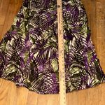 Charter Club  100%‎ Linen Purple and Green A-Line Skirt Size 6 Petite side zip Photo 6