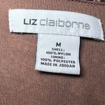 Liz Claiborne Snake Print Blouse Womens Medium Brown V Neck Business Chic Photo 3