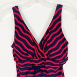 Tommy Bahama Sea Swell Faux Wrap Stripe One Piece Swimsuit Red Navy Size 4 Photo 5