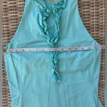 Lilly Pulitzer  UPF‎ 50+ Luxletic Lakelyn Ruffle Aqua Polo small athleisure yoga Photo 4