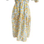 Hyacinth House Pauline Floral Puff Sleeve Midi Dress – Blue & Orange – XS Photo 9