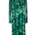 Cider  Green Mesh Boat Neck Floral Maxi Dress Women's Size Large Photo 0