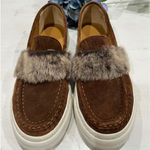 Joyks Suede Fur Loafers Platform Comfort‎ Casual Shoes Brown Size 38 Photo 0