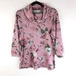 Cathy Daniels  Womens Tunic Top Cowl Neck Rhinestones Floral Knit Pink Size S Photo 0