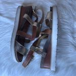 Diba True  Metallic & Brown Leather Strappy Sandals Size 9.5 Photo 10