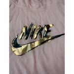 Nike  Hoodie Pullover Sweatshirt Gold Logo Athleisure Comfy Pink Size‎ S Photo 1