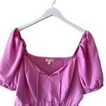 Nine Britton Rosette Ruffle Hem Puff Sleeve Women’s Blouse Peplum SZ M # 1898 Photo 1