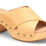 Kork-Ease  Tatum Yellow Mango Leather Platform Clog Slides Size 10 EUC Photo 0