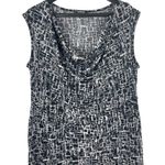 George Black Gray Geometric Sleeveless Cowl Neck Empire Waist Pullover Dress XL Photo 1