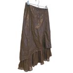 NWT Fairy Grunge Goblincore Asymmetrical Sheer Midi Skirt Large Brown Whimsigoth Photo 3