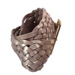 Cache Gold Metallic Woven Leather Belt Pant New Size S/M 2 1/4" Wide $128 NWT Photo 5