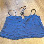 Aerie Blue Sheer Trim Silky Cami Swing Tank Top Size S Photo 3