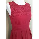 Esley Modcloth  Burgundy Red Wine Lace Sleeveless Pleated Party Dress Small NEW Photo 2