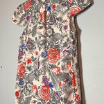 Modcloth Blouse Floral Print Cream Cap Sleeve High Neck Short Sleeve Sz Medium Photo 0