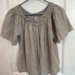 A New Day Women's Stripped Smocked Gray Top -  size M Photo 0