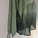 Princess Vera Wang XL Green Ombre Blouse Keyhole Puff Boho Romantic Baby Doll Photo 3