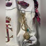 Juicy Couture  Daydreamer Tote Bag Purse White Velour Double Bow Logo Charms Photo 1