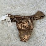 Good American New Women’s ruched bikini Bottom in Mocha Foil02 size Large Photo 9