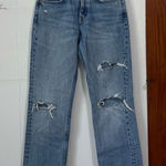ZARA  light wash Distressed straight leg jeans raw hem size 2‎ Photo 0