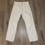 AGOLDE  90's Mid Rise White Denim Loose Fit Distressed Jeans in Enamel 28‎ Photo 4