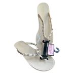 Juicy Couture Sandals Womens 8M Beige Rubyy Flip Flop Jelly Y2K Rhinestone Bling Photo 1