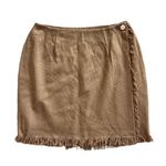 Vintage KGR Wool Blend Wrap Mini Skirt Tan Size 14 Photo 1