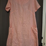 Pink Gingham Sheath Dress with Pockets, Fringe Detail, Medium, Miss Smith Design Size 8 Photo 0