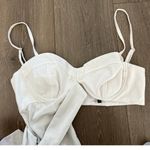 BCBGMAXAZRIA Maeve Reilly x Rialto One Sleeve Bra Top In Optic White Photo 6