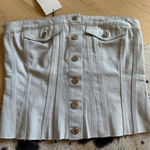 ZARA  Gray Denim Strapless‎ Button Top Size Medium Photo 0