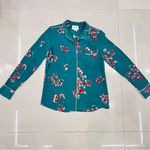Sézane Sezane Elisa green floral silk blouse Photo 4