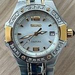 Seiko  Coutura Diamonds Ladies Watch Two-Tone Bracelet Case Pearl Dial Date Photo 0