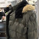 Jessica Simpson  Dark Green Down Puffer Jacket Size Large Photo 3