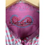 Robert Graham  Pink Gingham Button Up Long Sleeve Flip Cuff Shirt Size L‎ Photo 2
